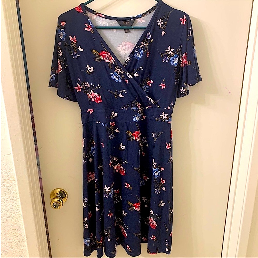 Elisse surplice bodice knit dress